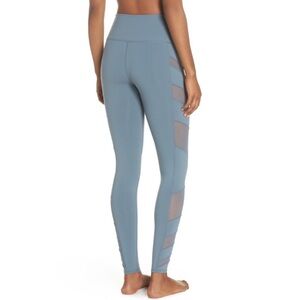 Alo Block High Waist Mesh Inset Leggings Blue Gray Size Small